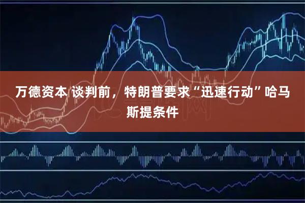 万德资本 谈判前,特朗普要求“迅速行动” 哈马斯提条件
